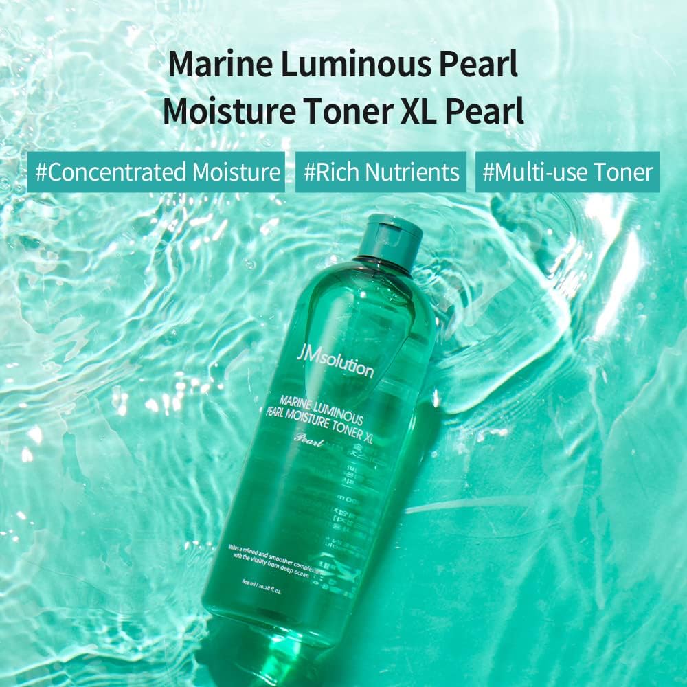 JMsolution Marine Luminous Pearl Moisture Toner X-Large 600 ml (20.28floz) fl oz - Korean Skincare for Hydration & Radiance