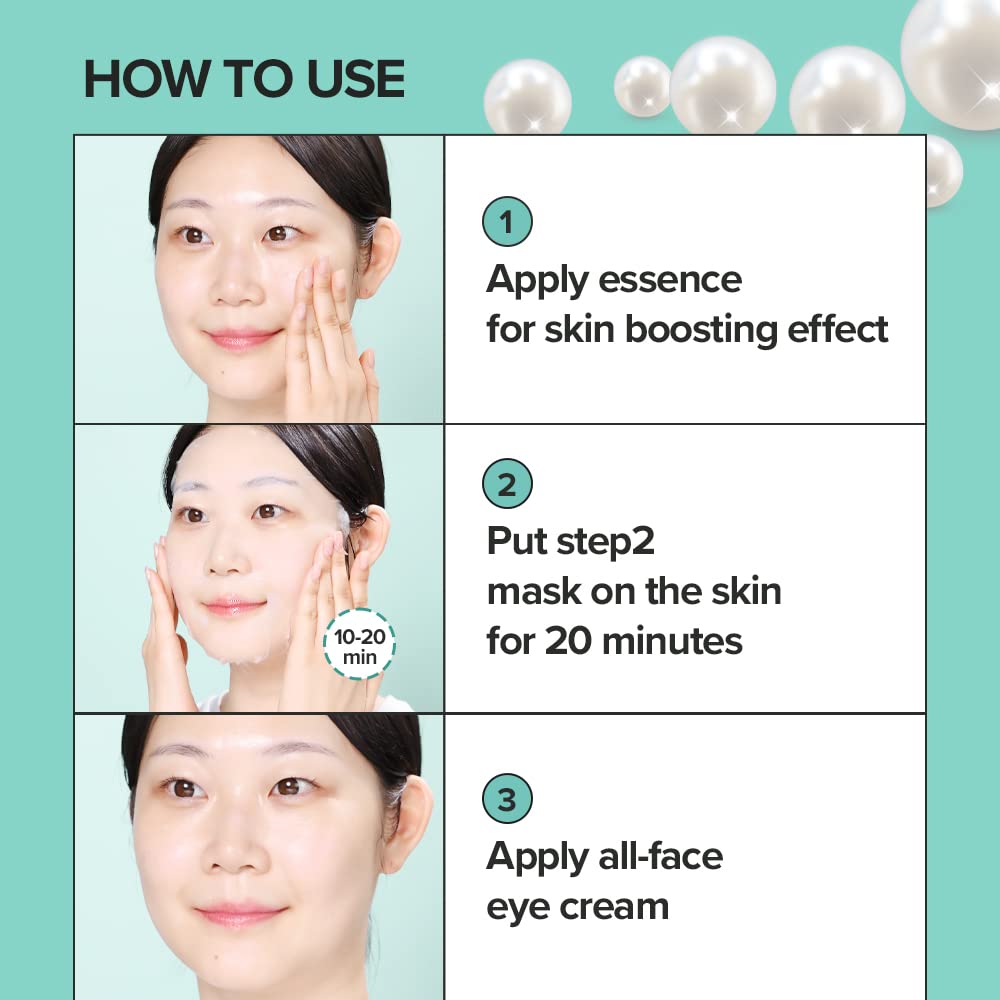 JMSolution Marine Luminous Pearl Deep Moisture 3 step Face Mask,- Hydrating Sheet With & Cleansing Foam (1 Sheet)